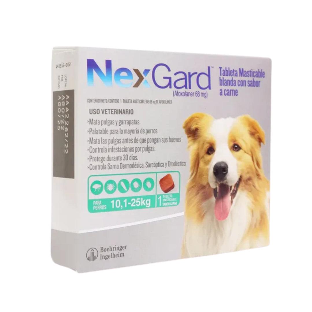 Antipulgas Nexgard para Perros de 10.1 a 25 Kg Sabor a Carne