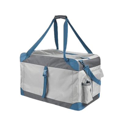 Transportadora Camping Exterior Gris/Azul Kanu Pet para Perro y Gato