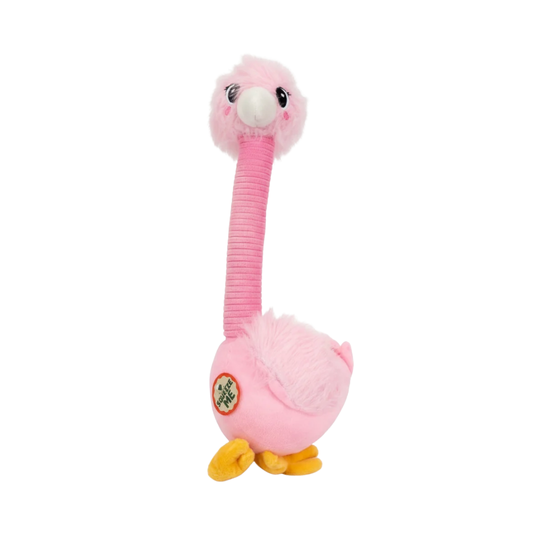 Juguete de Peluche Flamenco con Cuello Crujiente Kanu Pet para Perros