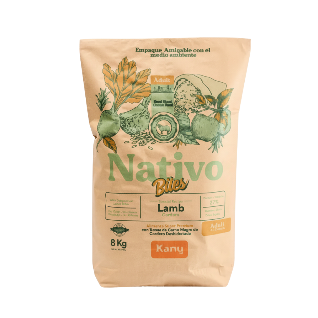 Alimento Seco Nativo Bites Cordero Kanu Pet para Perro Adulto
