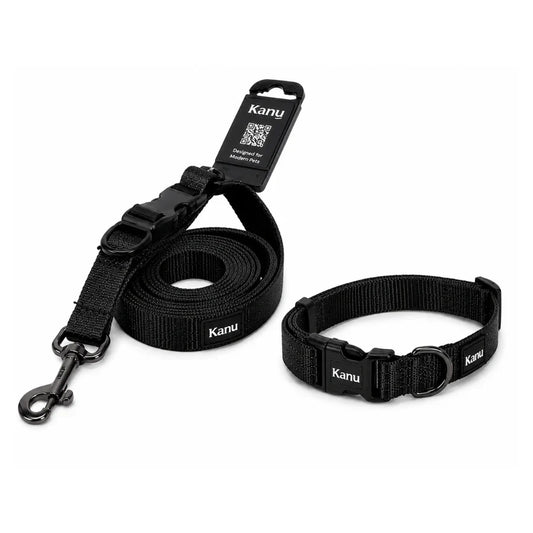 Combo Collar/Correa Negro Kanu Pet para Perro