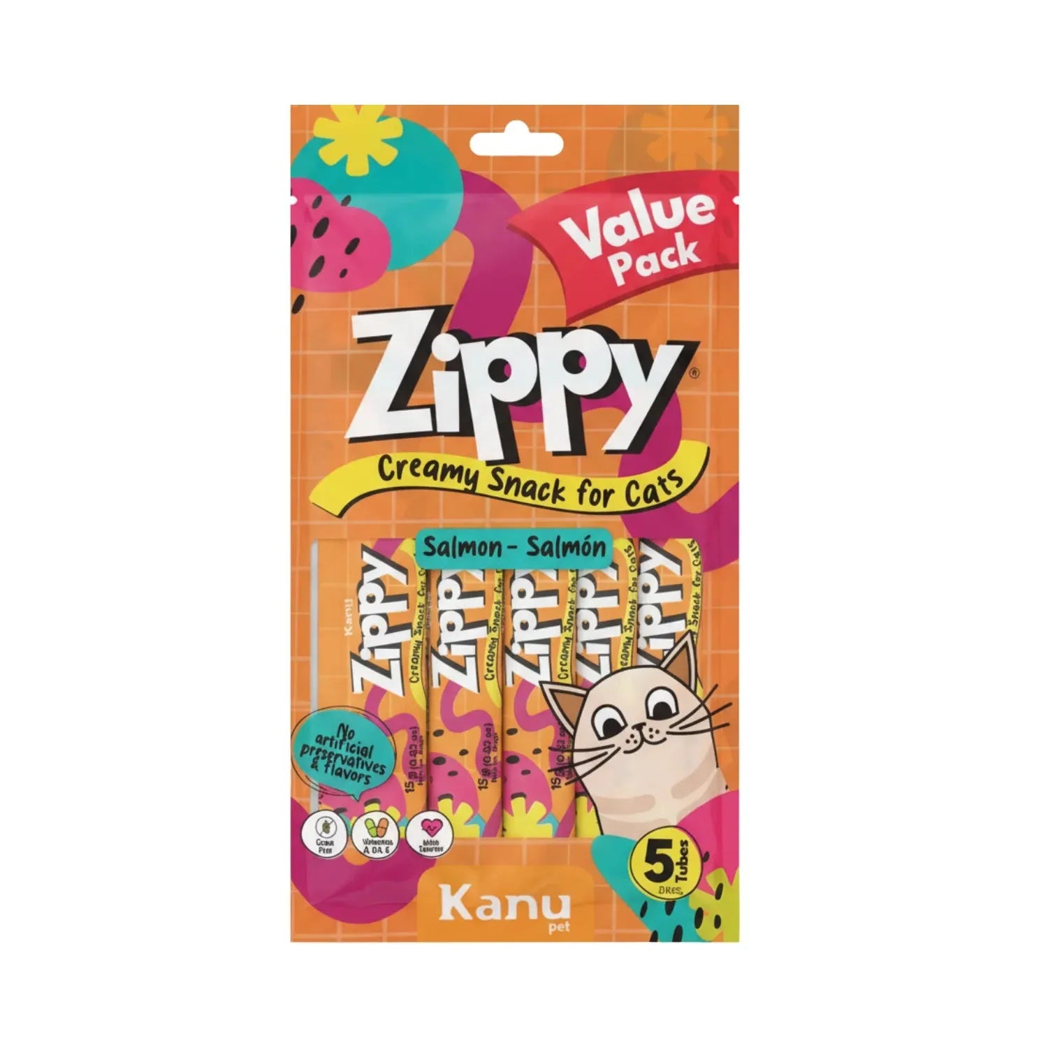 Snack Cremoso Zippy Kanu Pet para Gatos sabor Salmón
