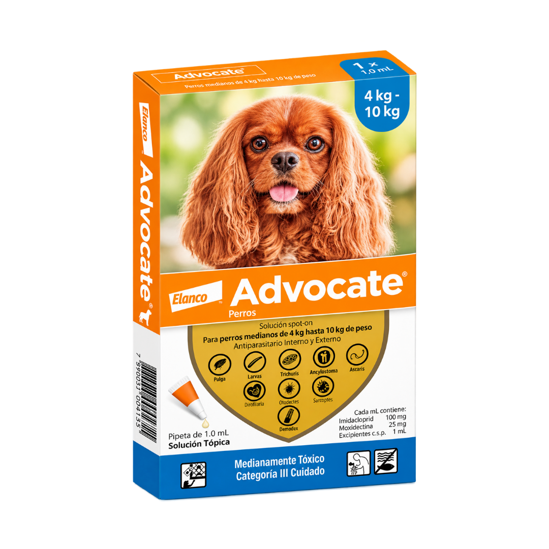 Antipulgas Advocate 4 a 10 kg para perro