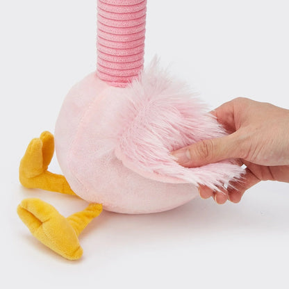 Juguete de Peluche Flamenco con Cuello Crujiente Kanu Pet para Perros