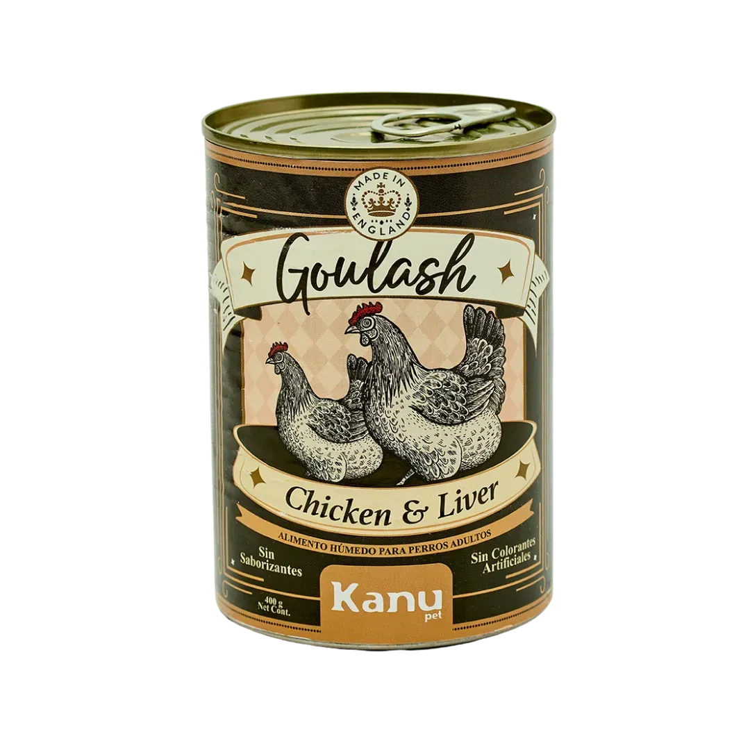 Alimento Húmedo Goulash Pollo y Salmón Kanu Pet para perro adulto Lata