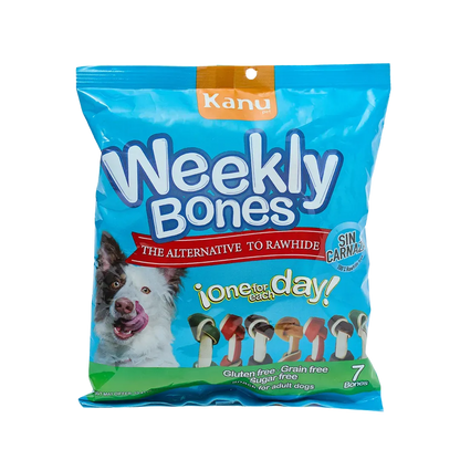 Snacks Huesos Medianos con Sabores surtidos Kanu Weekly Bones para Perro