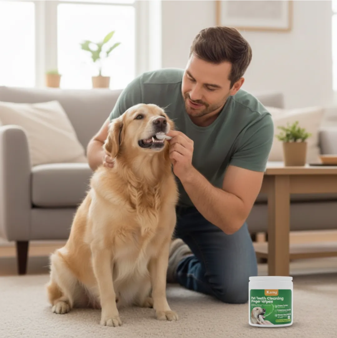 Toallitas de Dedo para Limpieza Dental Kanu Pet para Perro y Gato