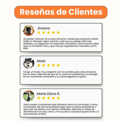 Alimento Seco Nativo K-Booster Salmón, Pollo, Cordero y Atún Kanu Pet para Perro Adulto