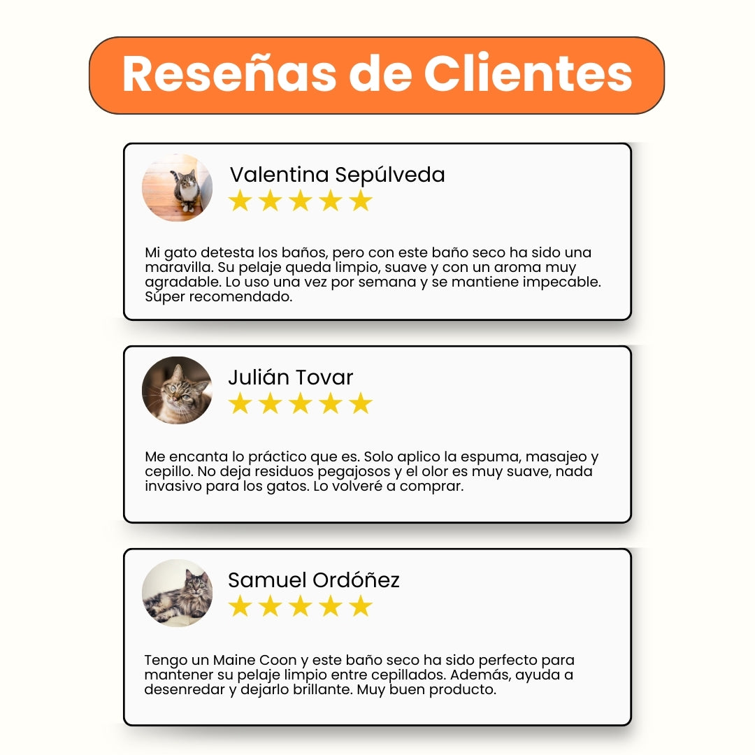 Baño Seco Espumoso Diario Kanu Vet para Gatos