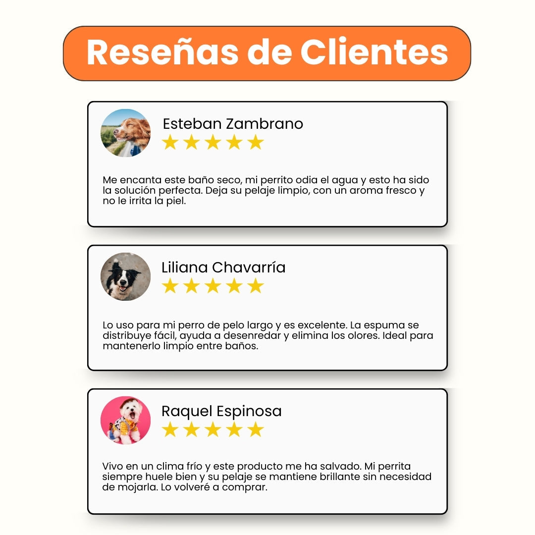 Baño Seco Espumoso Diario Kanu Vet para Perros