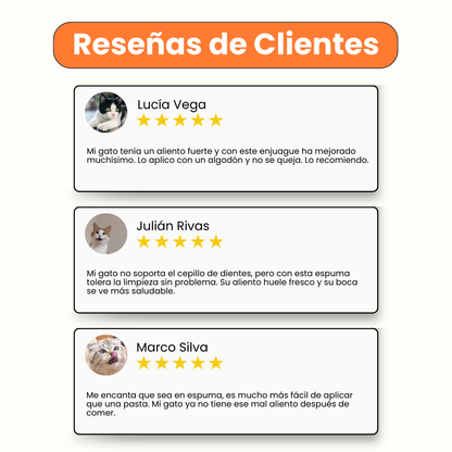 Enjuague Bucal Kanu en Espuma Menta para Gato 150 ml
