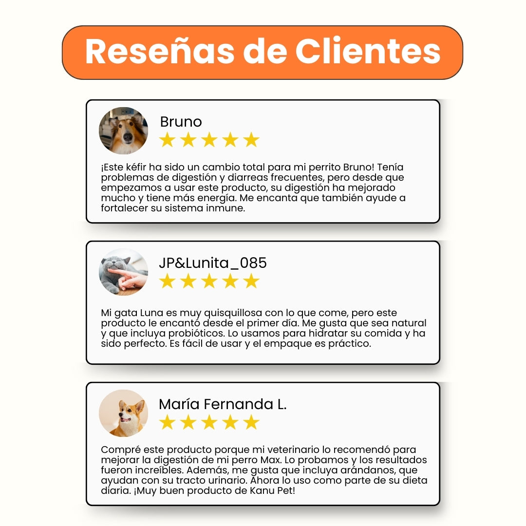 Kéfir Leche de cabra  Arándanos Kanu Pet para Perro y Gato Bolsa