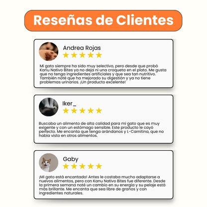 Alimento seco Nativo Bites Salmón, Pato y Pollo Kanu Pet para Gato Adulto