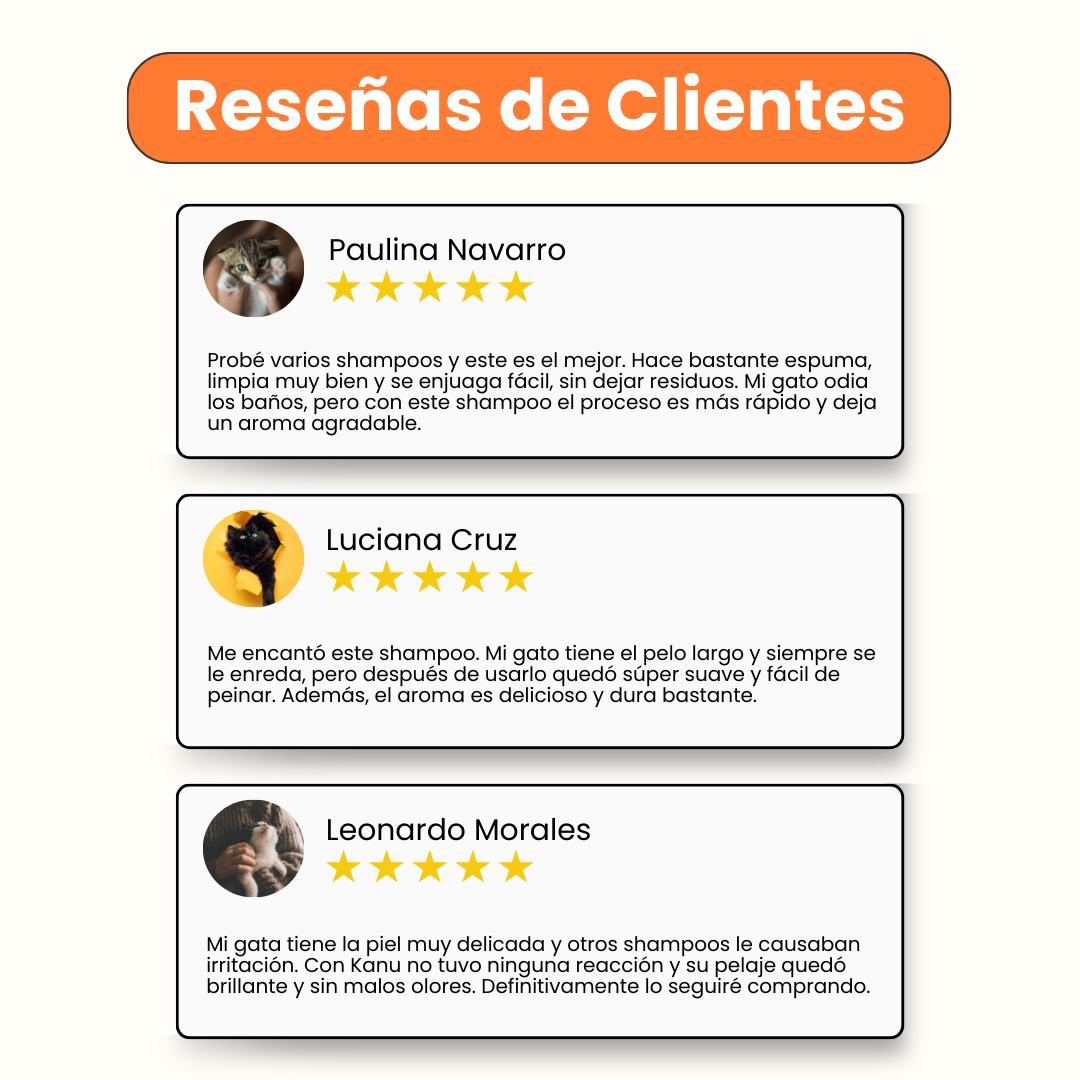 Shampoo con Agradeble Fragancia Kanu Pet para Gato