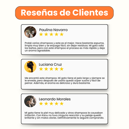 Shampoo con Agradeble Fragancia Kanu Pet para Gato