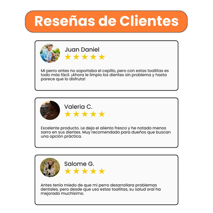 Toallitas de Dedo para Limpieza Dental Kanu Pet para Perro y Gato