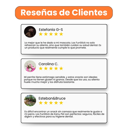 Snack Oral FunStick para la placa y el sarro Kanu Pet  para Perro Sabor a Menta