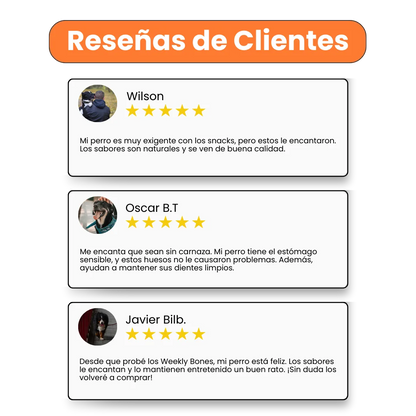 Snacks Huesos Medianos con Sabores surtidos Kanu Weekly Bones para Perro