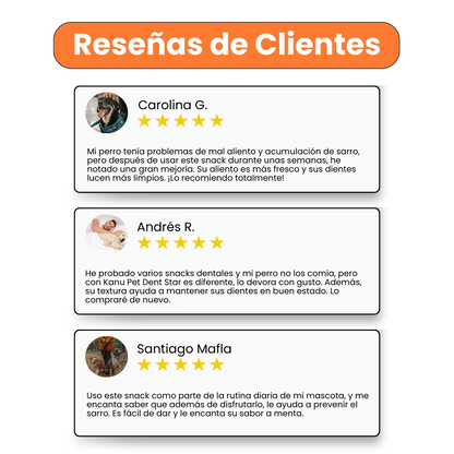 Snack Dent Star para la placa y el sarro Kanu Pet Sabor a Menta para Perro