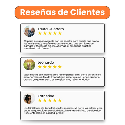 Snack Mini Huesos con Sabores surtidos Kanu Pet para Perros