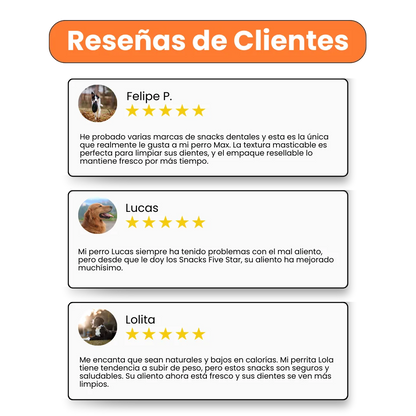 Snack Five Star Dental para la placa y el sarro Kanu Pet  para Perros