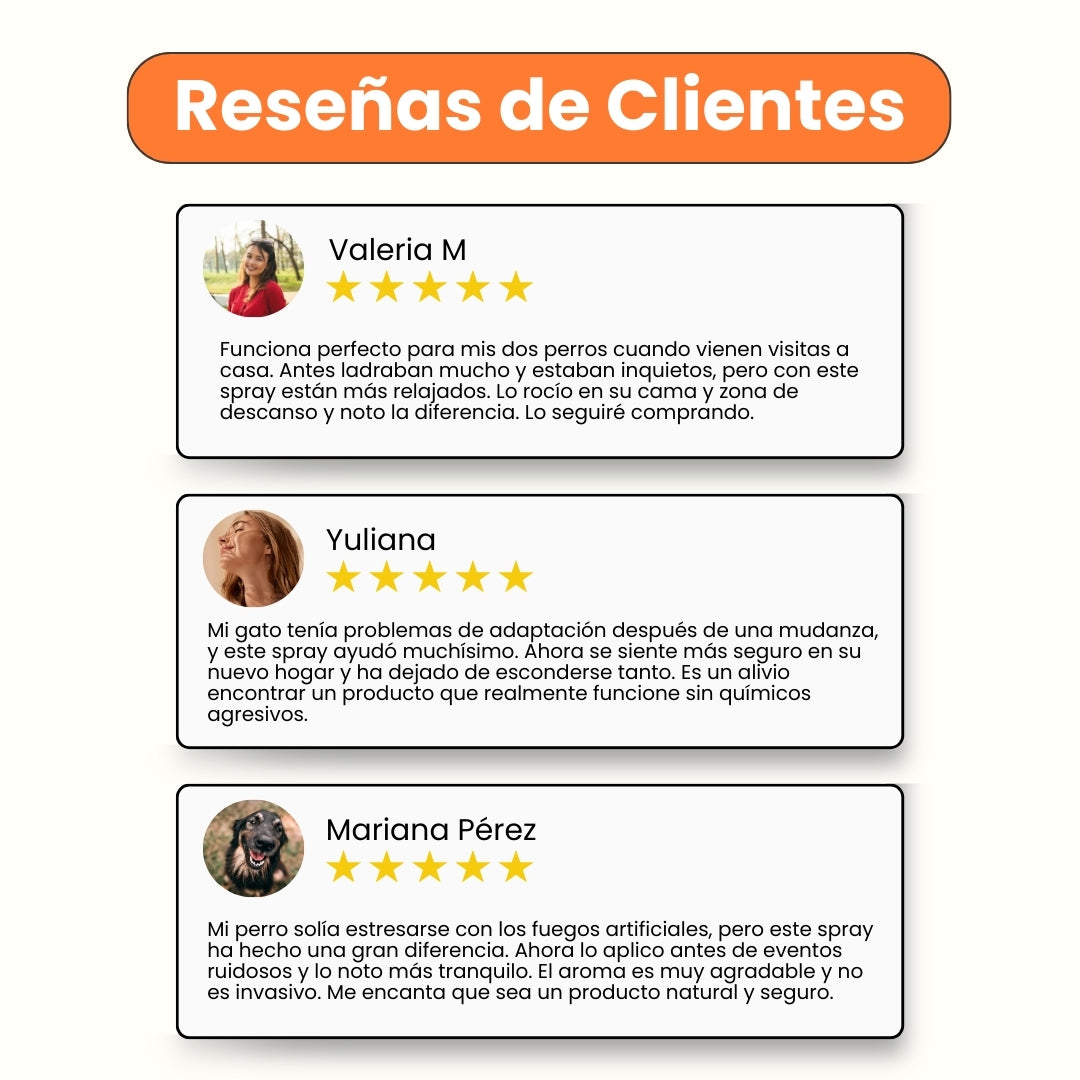 Calming Spray, Controla estados alterados o de sensibilidad para perros y gatos