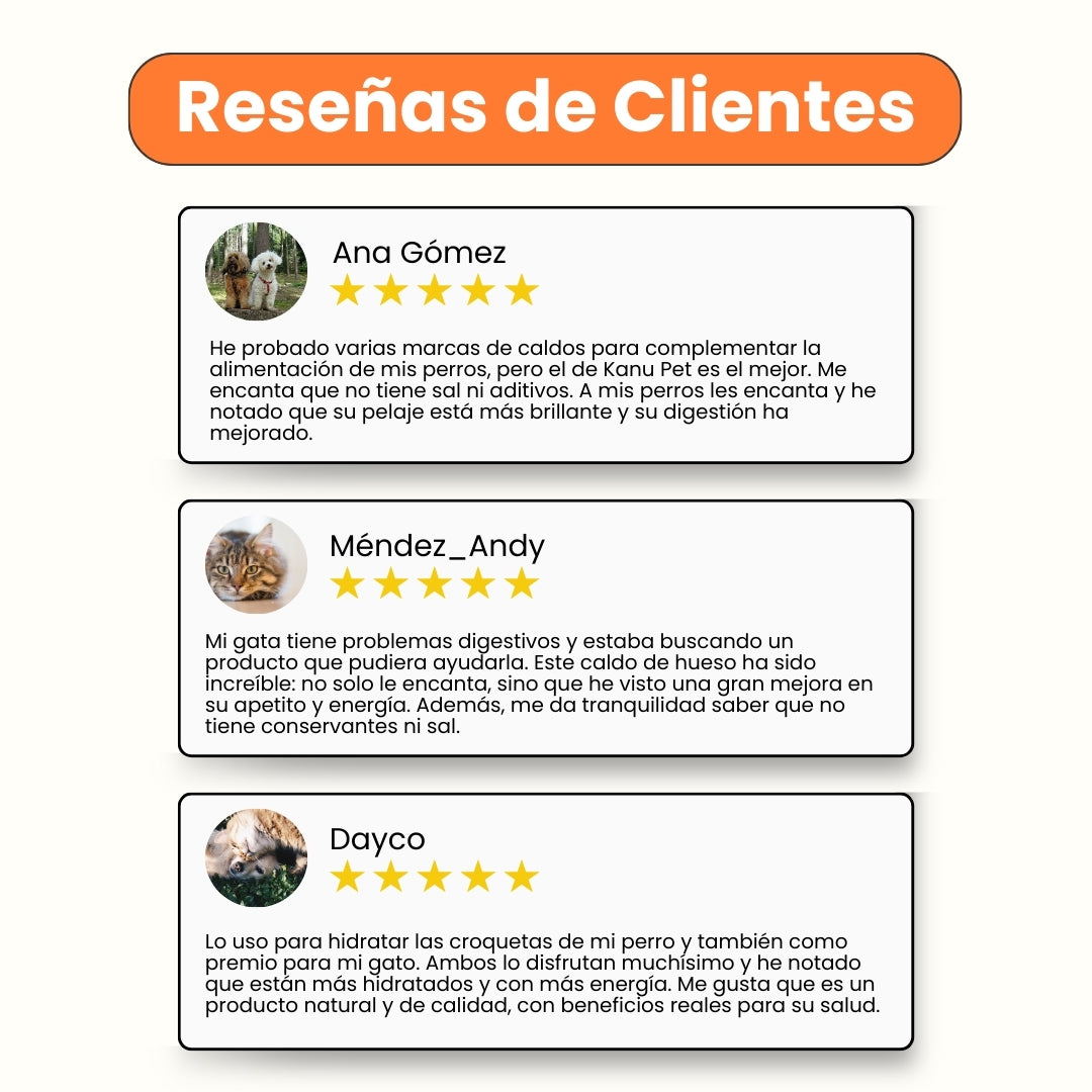 Snack Huellas de Caldo de Hueso de Res Kanu Pet para Perros y Gatos