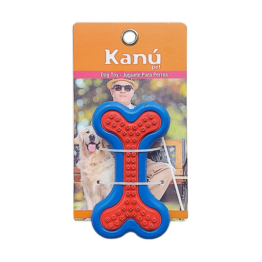 Juguete Hueso De Rubber Rojo/Azul Kanu para perro - {{ Kanu Pet }}