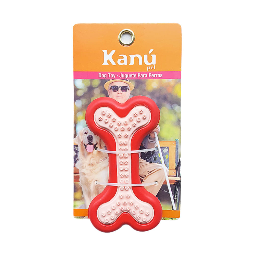 Juguete Hueso De Rubber Rojo/Azul Kanu para perro - {{ Kanu Pet }}
