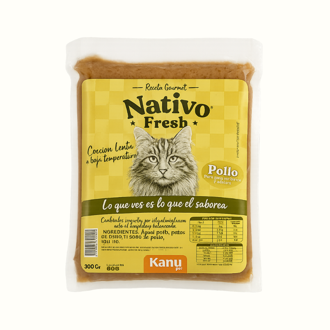 Alimento Congelado Nativo Fresh Pollo Kanu Pet para Gato Adulto y Cachorro